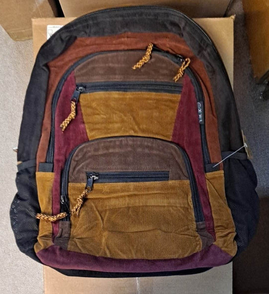 Large Corduroy Patchwork Backpack - HalfMoonMusic
