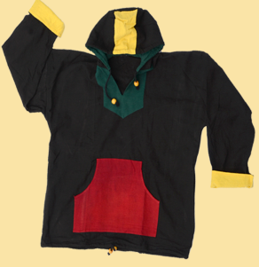 Mens Rasta Panel Baja Hoodie - HalfMoonMusic