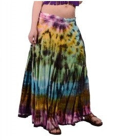 Gypsy Tie Dye Panel Skirt - HalfMoonMusic