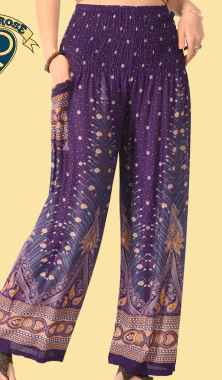 Plumage Print Wide Legged Pants - HalfMoonMusic