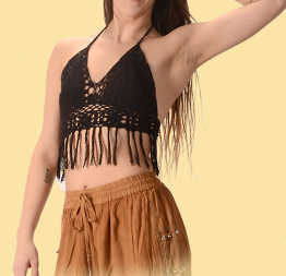 Ring Of Flowers Crochet Halter Top - HalfMoonMusic