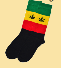 Rebel Soul Rasta Leaf Tall Socks - HalfMoonMusic
