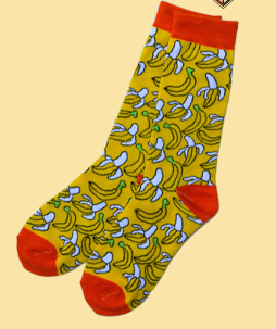 Free Falling Banana Tall Socks - HalfMoonMusic