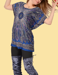 Women's True Bliss Printed Mandala Blouse - HalfMoonMusic