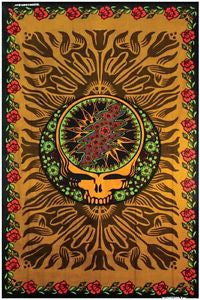 Grateful Dead SYF Rose Brown 3D Tapestry - HalfMoonMusic