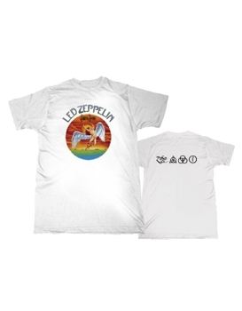 Mens Led Zeppelin Swan Song Sunset White T-shirt - HalfMoonMusic