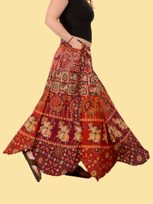 Womens Feelin' Groovy Scallop Border Wrap Skirt - HalfMoonMusic