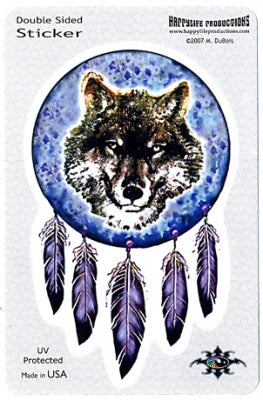Dreamcatcher Wolf Sticker - HalfMoonMusic