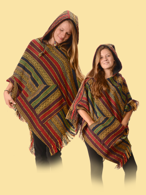 Born To Be WIld Hooded Gheri Poncho W/ Fringe - HalfMoonMusic
