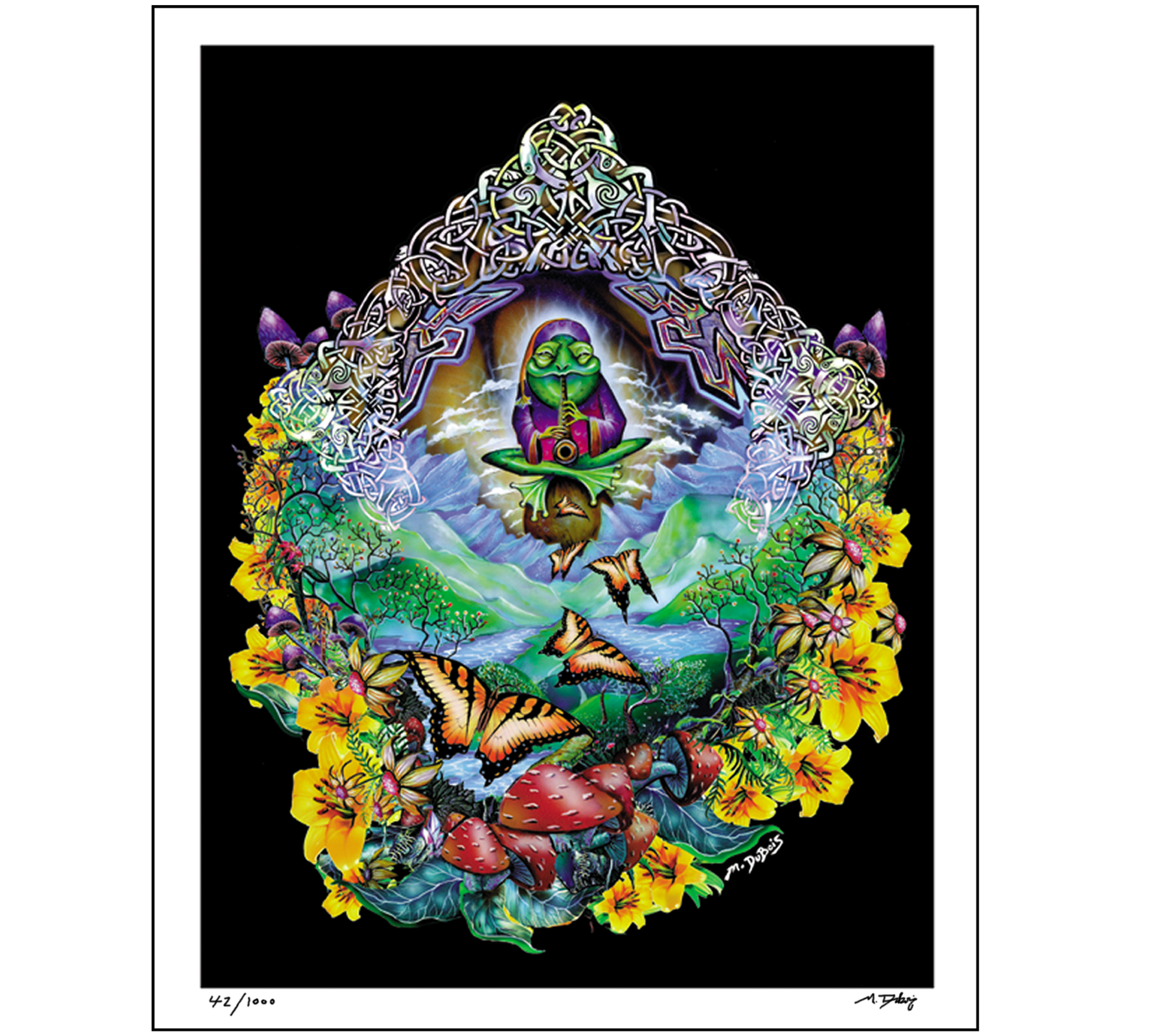 Musical Frog Mike DuBois Art Print - HalfMoonMusic