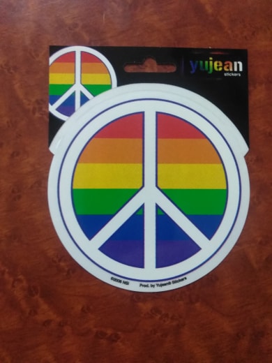 Pride Rainbow Peace Sticker - HalfMoonMusic