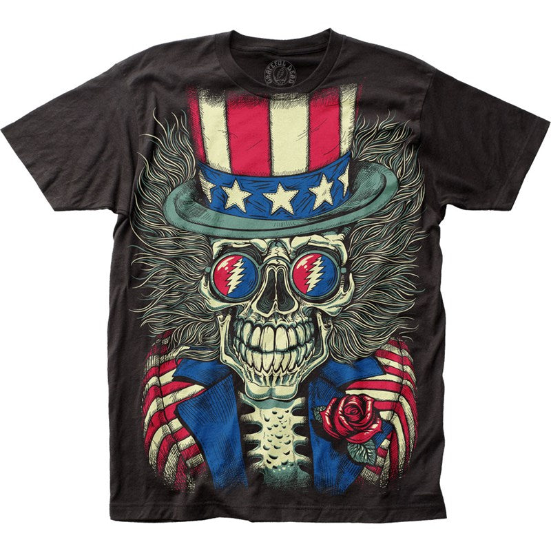 Mens Grateful Dead Patriotic Skelly T-Shirt - HalfMoonMusic