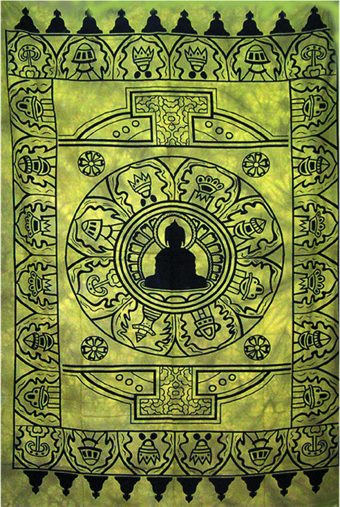 Silhouette Buddha Tapestry - HalfMoonMusic