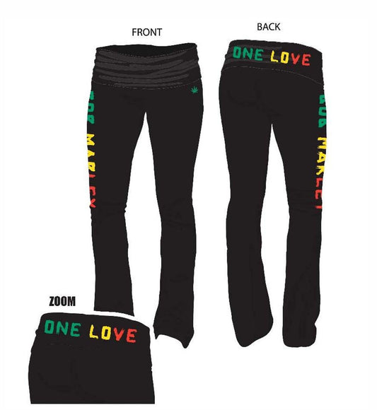 Bob Marley One Love Yoga Pants - HalfMoonMusic