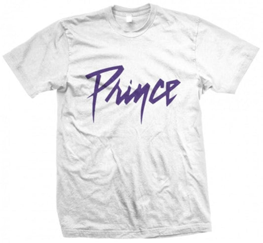 Men's Prince Purple on White T-Shirt - HalfMoonMusic