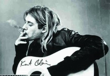 Kurt Cobain Fabric Poster - HalfMoonMusic