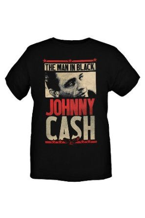 Johnny Cash Man in Blask T-Shirt - HalfMoonMusic