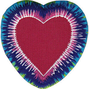 Tie Dye Heart Patch - HalfMoonMusic