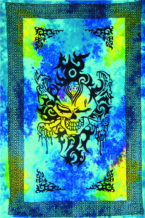 Celtic Skull Tie-dye Tapestry - HalfMoonMusic