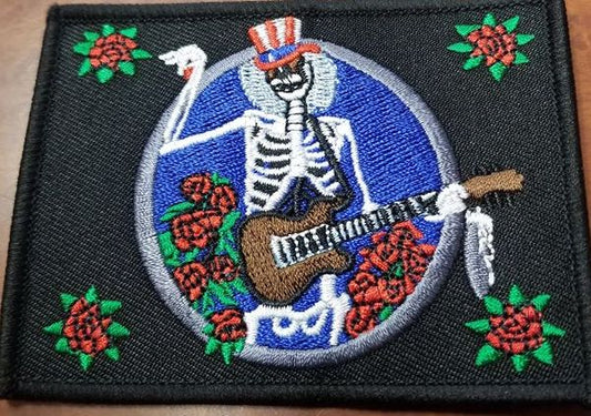 Grateful Dead Guitar Skeleton Patch - HalfMoonMusic