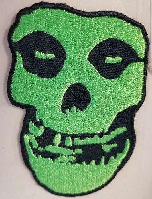 Green Misfits Skull Patch - HalfMoonMusic