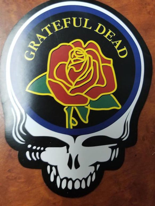 Grateful Dead Rose Stealie Sticker - HalfMoonMusic