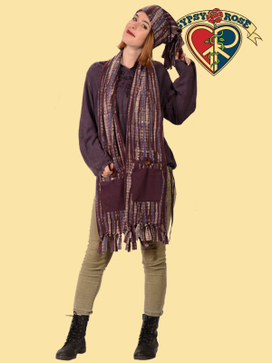 Tie Dye Fleece Scarf With Pockets - HalfMoonMusic
