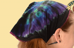 Tie Dye Stretchy Velvet Wide Kerchief Headband - HalfMoonMusic
