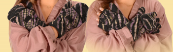 Tie Dye Fleece Glove Glittens - HalfMoonMusic