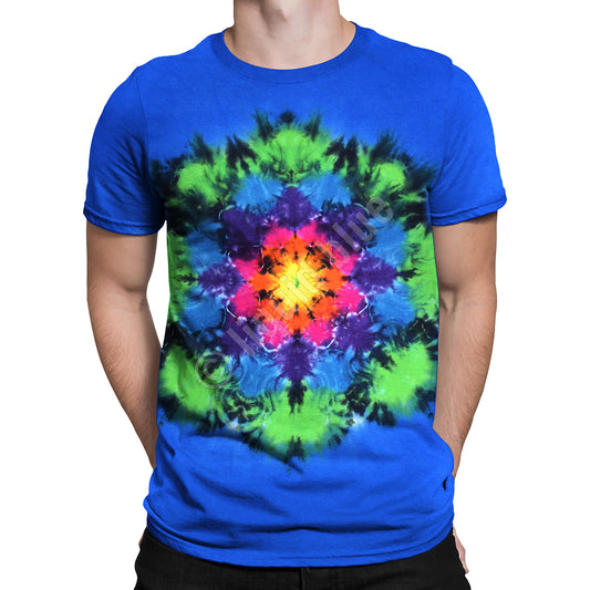 Mens Rainbow Mandala Tie Dye T Shirt - HalfMoonMusic