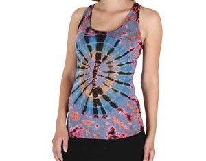 Womens Spandex Circle Tie Dye Tank Top - HalfMoonMusic