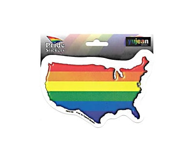 Rainbow USA Sticker - HalfMoonMusic