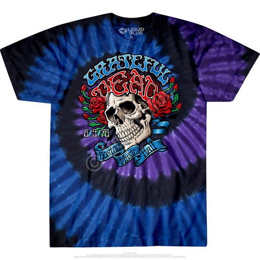 Mens Grateful Dead Boston Music Hall Tie Dye T Shirt - HalfMoonMusic