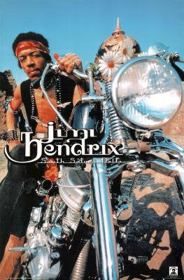 Jimi Hendrix Motorcycle Poster - HalfMoonMusic