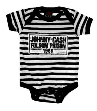Johnny Cash Folsom Stripes Onesie - HalfMoonMusic