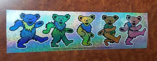 Grateul Dead Glitter Bear Line sticker - HalfMoonMusic