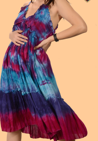 Happy Together Tye Dye Cotton Dress - HalfMoonMusic