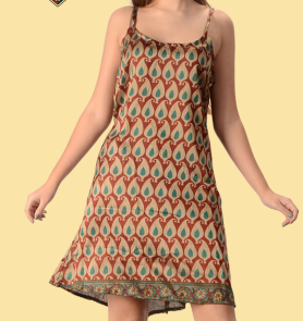 Womens Whispering Wind Sari Sleeveless Dress - HalfMoonMusic