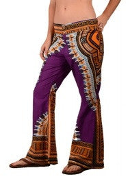 Dashiki Print Button Up Flare Pants - HalfMoonMusic