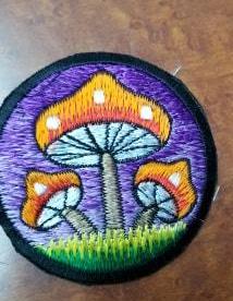 Embroidered Mushroom Patch - HalfMoonMusic