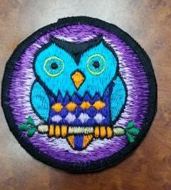 Embroidered Owl Patchh - HalfMoonMusic