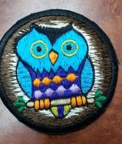 Embroidered Owl Patchh - HalfMoonMusic