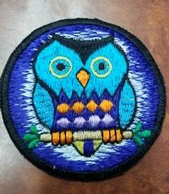 Embroidered Owl Patchh - HalfMoonMusic