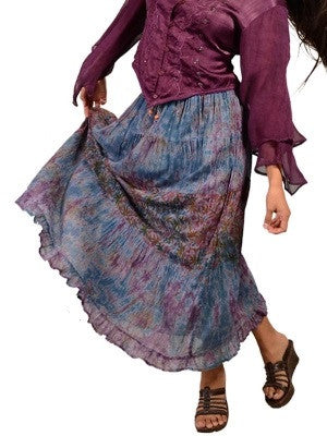 Gypsy Girl Tiered Cotton Skirt - HalfMoonMusic
