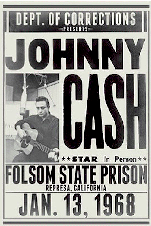 Johnny Cash Folsom State Poster - HalfMoonMusic