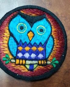 Embroidered Owl Patchh - HalfMoonMusic