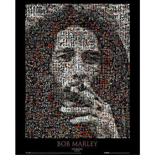 Bob Marley Photomosaic Poster - HalfMoonMusic