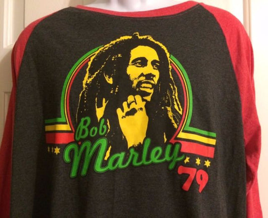 Men's Bob Marley 1979 Raglan T Shirt - HalfMoonMusic
