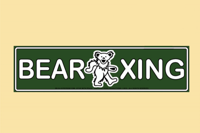 Grateful Dead Bear Crossing Sticker - HalfMoonMusic