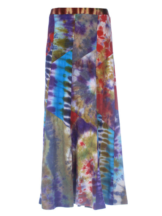 Tie Dye Patchwork Skirt - HalfMoonMusic